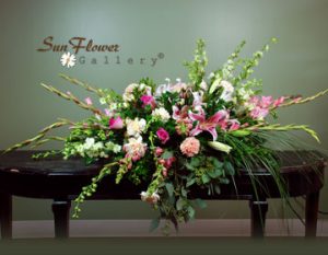 Beautiful Pink Casket Spray