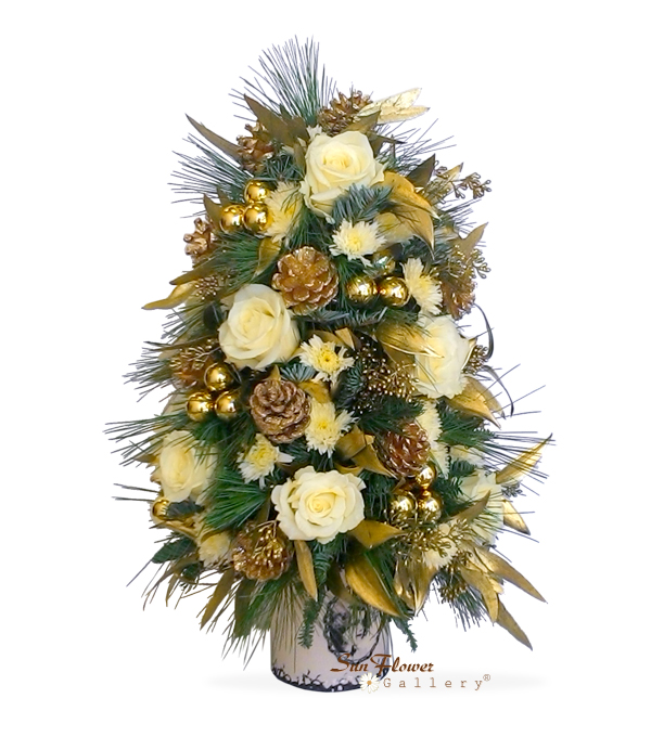 White Christmas Tree by Select Florists