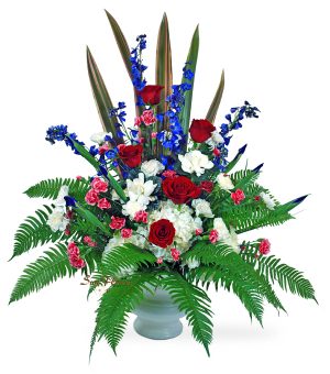 Red Blue And White Sympathy Spray