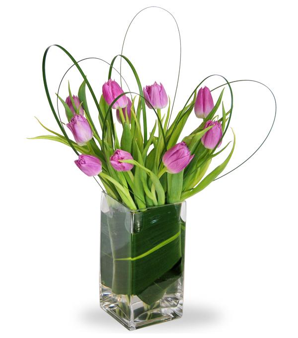 Lavender Tulip Bunch flower arrangement